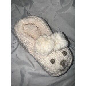 Fuzzy teddy bear Slipper socks with grippy bottoms one size